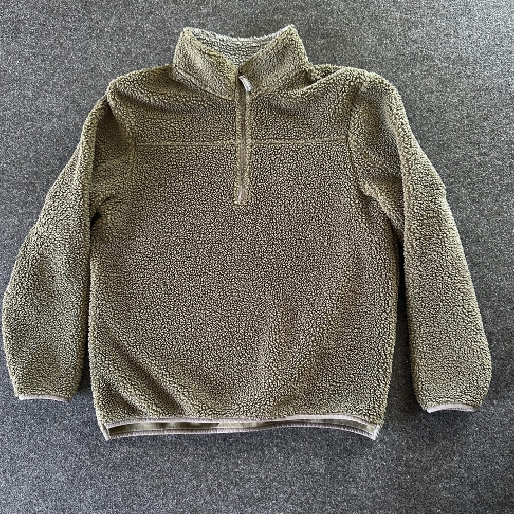 Carbon 2 Cobalt Effortlessly Cool Mens Olive Sherpa Fleece‎ 1/4 Zip Pullover Med